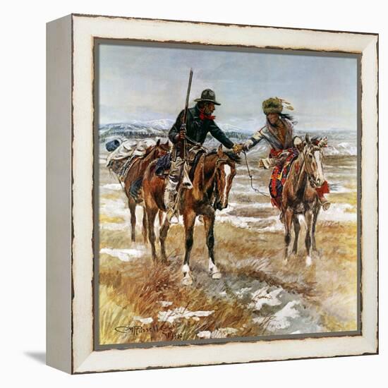 A Doubtful Handshake-Charles Marion Russell-Framed Stretched Canvas