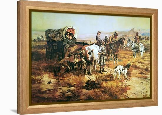 A Doubtful Visitor-Charles Marion Russell-Framed Stretched Canvas