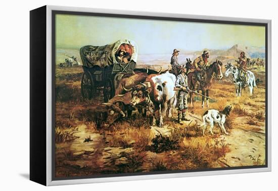 A Doubtful Visitor-Charles Marion Russell-Framed Stretched Canvas