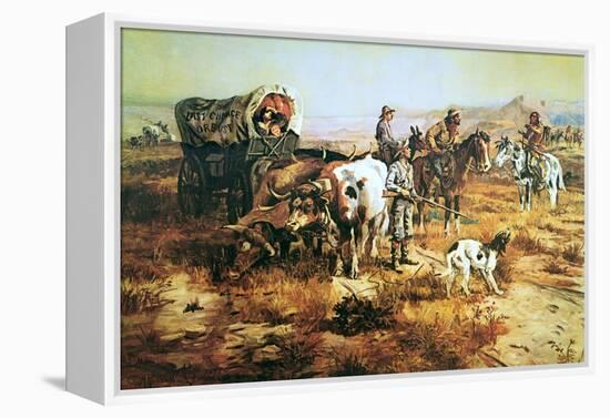 A Doubtful Visitor-Charles Marion Russell-Framed Stretched Canvas