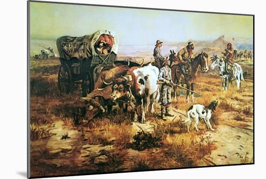 A Doubtful Visitor-Charles Marion Russell-Mounted Art Print