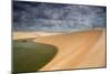 A Dramatic Sky over the Dunes and Lagoons in Brazil's Lencois Maranhenses National Park-Alex Saberi-Mounted Photographic Print