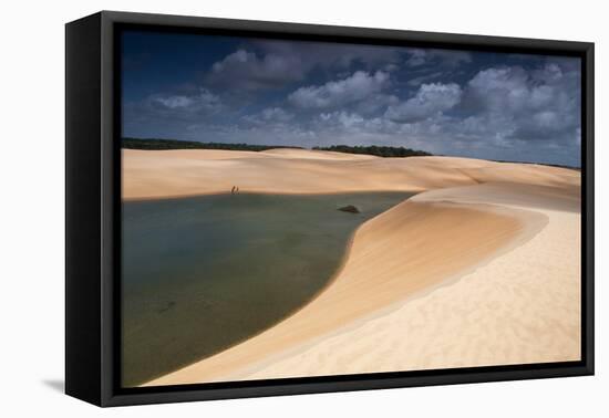 A Dramatic Sky over the Dunes and Lagoons in Brazil's Lencois Maranhenses National Park-Alex Saberi-Framed Premier Image Canvas