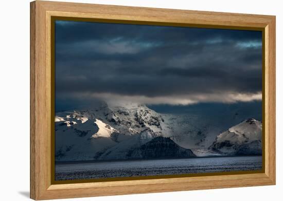 A Dramatic Sunrise over Mountains in Iceland-Alex Saberi-Framed Premier Image Canvas