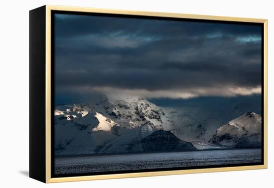 A Dramatic Sunrise over Mountains in Iceland-Alex Saberi-Framed Premier Image Canvas