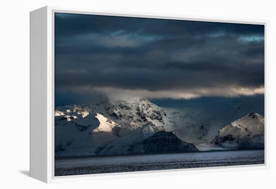 A Dramatic Sunrise over Mountains in Iceland-Alex Saberi-Framed Premier Image Canvas