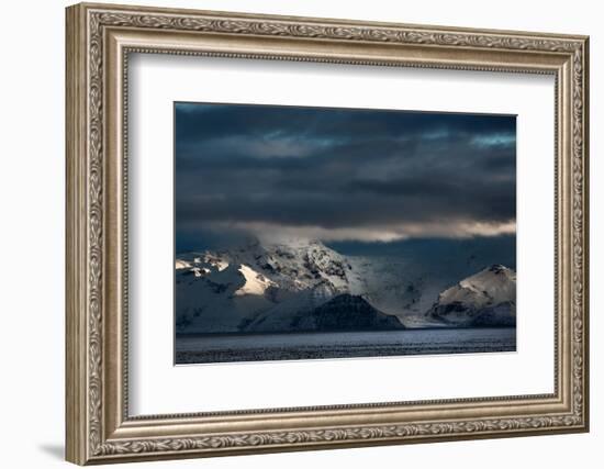 A Dramatic Sunrise over Mountains in Iceland-Alex Saberi-Framed Photographic Print