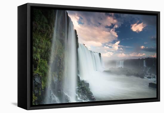 A Dramatic Sunset over Iguacu Waterfalls-Alex Saberi-Framed Premier Image Canvas