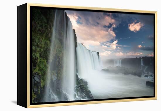 A Dramatic Sunset over Iguacu Waterfalls-Alex Saberi-Framed Premier Image Canvas