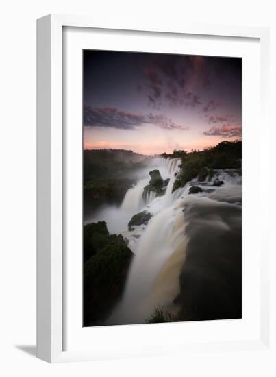 A Dramatic Sunset over Iguazu Falls-Alex Saberi-Framed Photographic Print