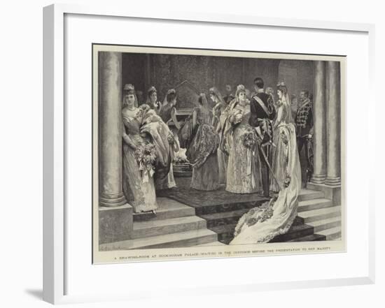 A Drawing-Room at Buckingham Palace, Waiting in the Corridor before the Presentation to Her Majesty-Arthur Hopkins-Framed Giclee Print