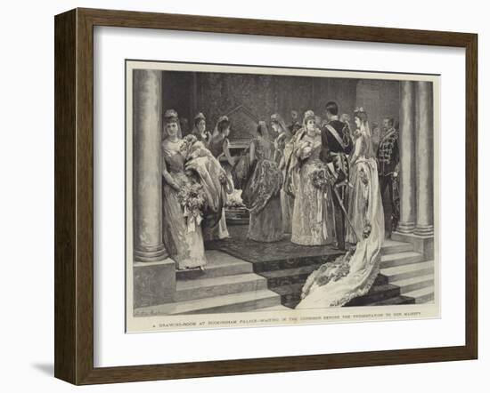 A Drawing-Room at Buckingham Palace, Waiting in the Corridor before the Presentation to Her Majesty-Arthur Hopkins-Framed Giclee Print