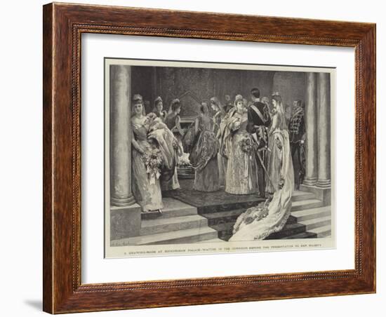A Drawing-Room at Buckingham Palace, Waiting in the Corridor before the Presentation to Her Majesty-Arthur Hopkins-Framed Giclee Print