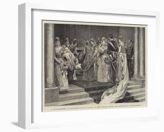 A Drawing-Room at Buckingham Palace, Waiting in the Corridor before the Presentation to Her Majesty-Arthur Hopkins-Framed Giclee Print