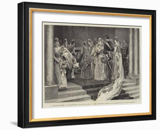 A Drawing-Room at Buckingham Palace, Waiting in the Corridor before the Presentation to Her Majesty-Arthur Hopkins-Framed Giclee Print