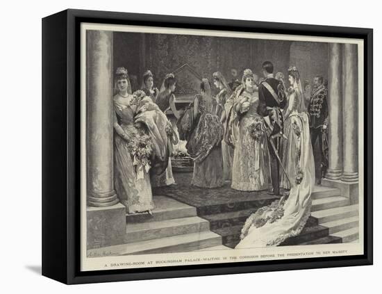 A Drawing-Room at Buckingham Palace, Waiting in the Corridor before the Presentation to Her Majesty-Arthur Hopkins-Framed Premier Image Canvas