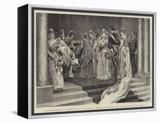 A Drawing-Room at Buckingham Palace, Waiting in the Corridor before the Presentation to Her Majesty-Arthur Hopkins-Framed Premier Image Canvas