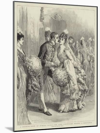 A Drawing-Room at Dublin Castle, the Lord Lieutenant Kissing a Debutante-William Small-Mounted Giclee Print