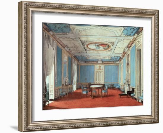 A Drawing Room in a Palazzo, Naples, circa 1810 on paper-Italian-Framed Giclee Print