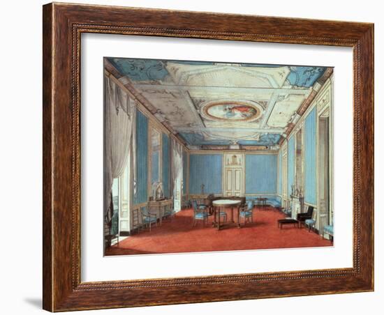 A Drawing Room in a Palazzo, Naples, circa 1810 on paper-Italian-Framed Giclee Print