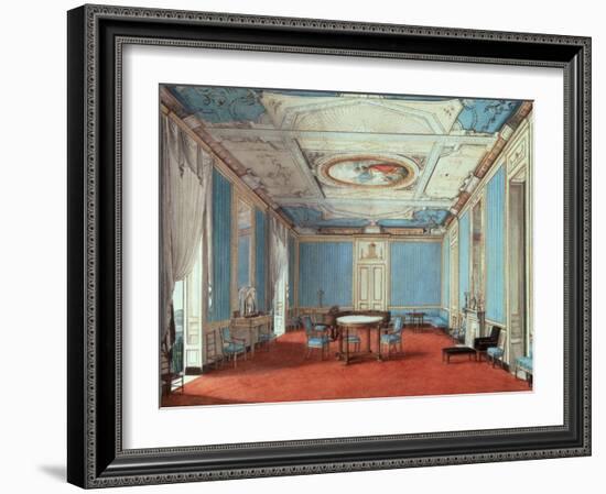 A Drawing Room in a Palazzo, Naples, circa 1810 on paper-Italian-Framed Giclee Print