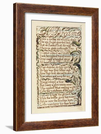 A Dream, Illustration from 'Songs of Innocence and of Experience', Pl.15 1789-94-William Blake-Framed Giclee Print