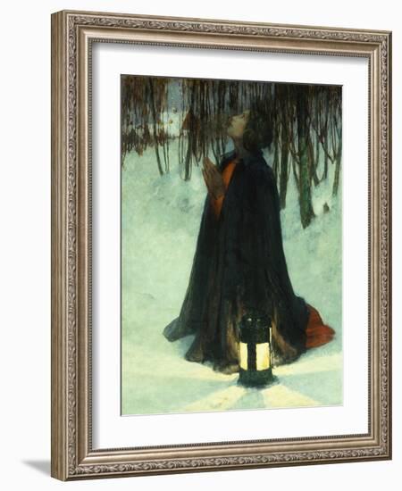 A dream of Christmas-George Hitchcock-Framed Giclee Print