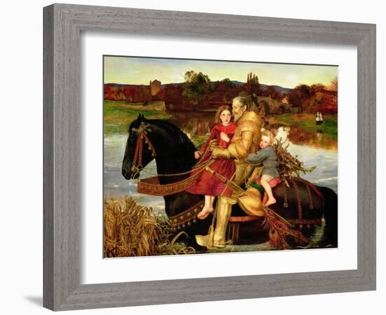 A Dream of the Past: Sir Isumbras at the Ford, 1857-John Everett Millais-Framed Giclee Print