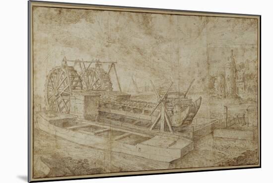 A Dredger on a Canal-Roelandt Jacobsz. Savery-Mounted Giclee Print