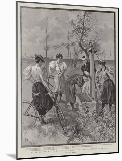 A Drink by the Way, a Ladies' Bicycling Picnic in the Environs of Paris-null-Mounted Giclee Print