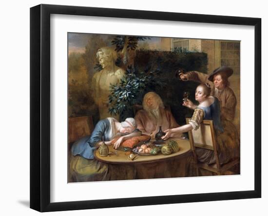 A Drinking Party in the Garden, 1739-Aert Schouman-Framed Giclee Print