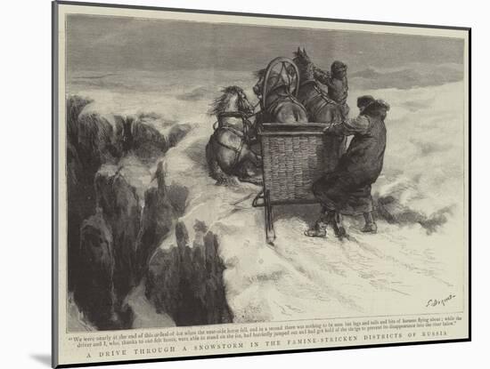 A Drive Through a Snowstorm in the Famine-Stricken Districts of Russia-Godefroy Durand-Mounted Giclee Print