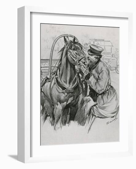 A Droshky Driver Kissing His Horse Good-Morning-Frederic De Haenen-Framed Giclee Print