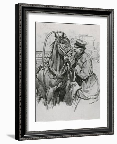 A Droshky Driver Kissing His Horse Good-Morning-Frederic De Haenen-Framed Giclee Print