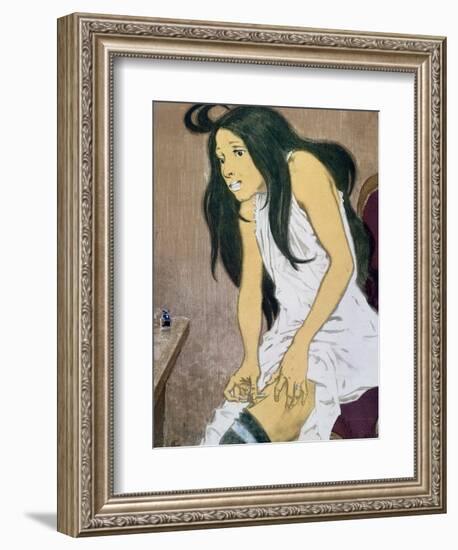 A Drug Addict Injecting Herself, Early 20th Century-Eugene Grasset-Framed Giclee Print