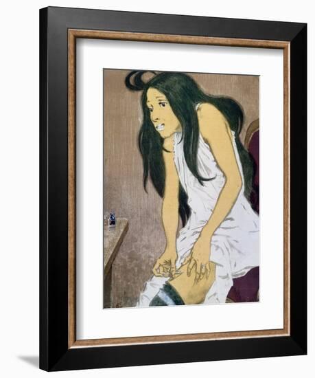 A Drug Addict Injecting Herself, Early 20th Century-Eugene Grasset-Framed Giclee Print