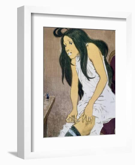 A Drug Addict Injecting Herself, Early 20th Century-Eugene Grasset-Framed Giclee Print