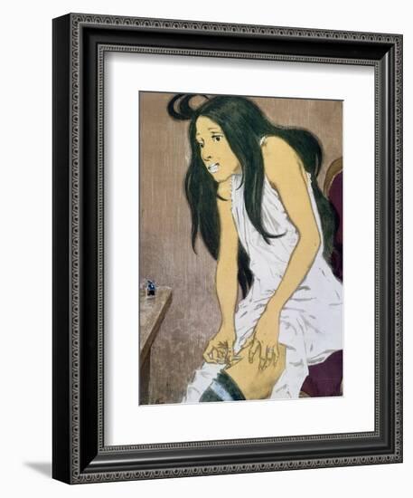 A Drug Addict Injecting Herself, Early 20th Century-Eugene Grasset-Framed Giclee Print