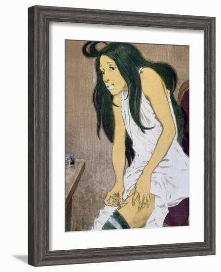 A Drug Addict Injecting Herself, Early 20th Century-Eugene Grasset-Framed Giclee Print