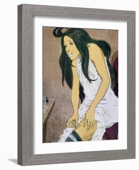 A Drug Addict Injecting Herself, Early 20th Century-Eugene Grasset-Framed Giclee Print