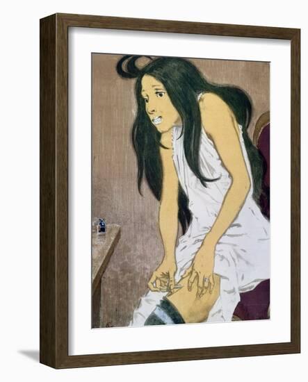 A Drug Addict Injecting Herself, Early 20th Century-Eugene Grasset-Framed Giclee Print