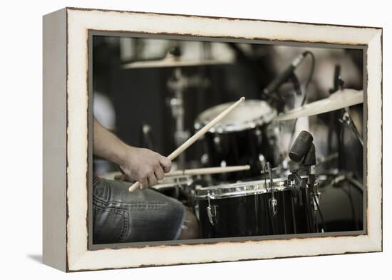 A Drummer on the Rock Concert-Kuzma-Framed Premier Image Canvas