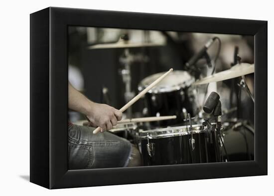 A Drummer on the Rock Concert-Kuzma-Framed Premier Image Canvas