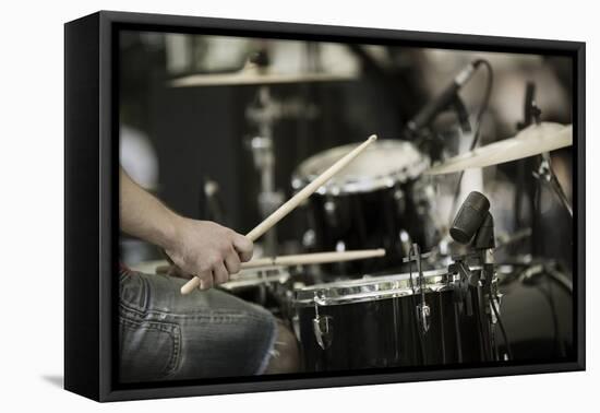 A Drummer on the Rock Concert-Kuzma-Framed Premier Image Canvas