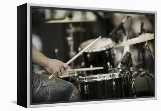 A Drummer on the Rock Concert-Kuzma-Framed Premier Image Canvas