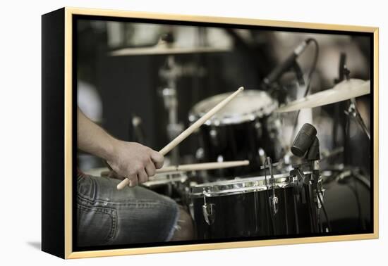 A Drummer on the Rock Concert-Kuzma-Framed Premier Image Canvas