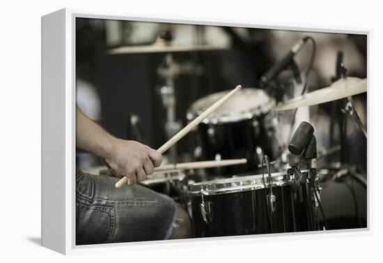 A Drummer on the Rock Concert-Kuzma-Framed Premier Image Canvas