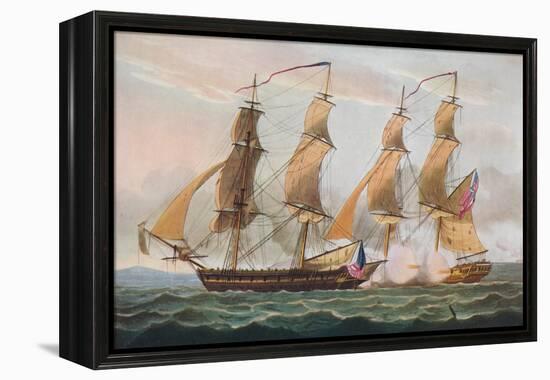'A Duel Between 'Brigs', c1817-Thomas Whitcombe-Framed Premier Image Canvas