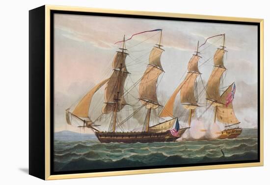 'A Duel Between 'Brigs', c1817-Thomas Whitcombe-Framed Premier Image Canvas