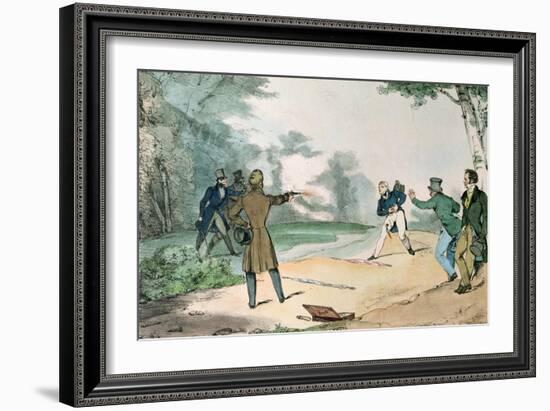 A Duel-Eugene Louis Lami-Framed Giclee Print